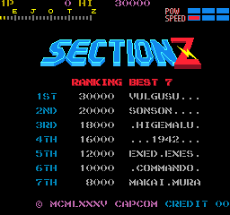 Section Z (set 1) Title Screen